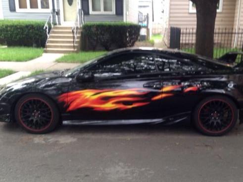 fire flame decals on black celica gts